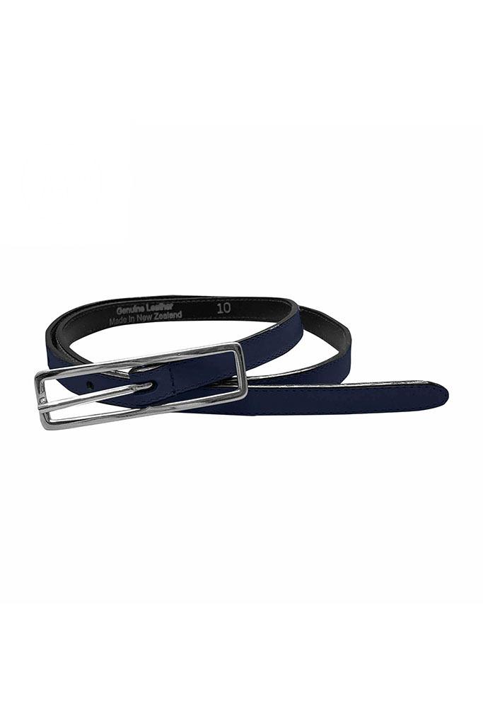 Women’s Slim Leather Belt - Navy