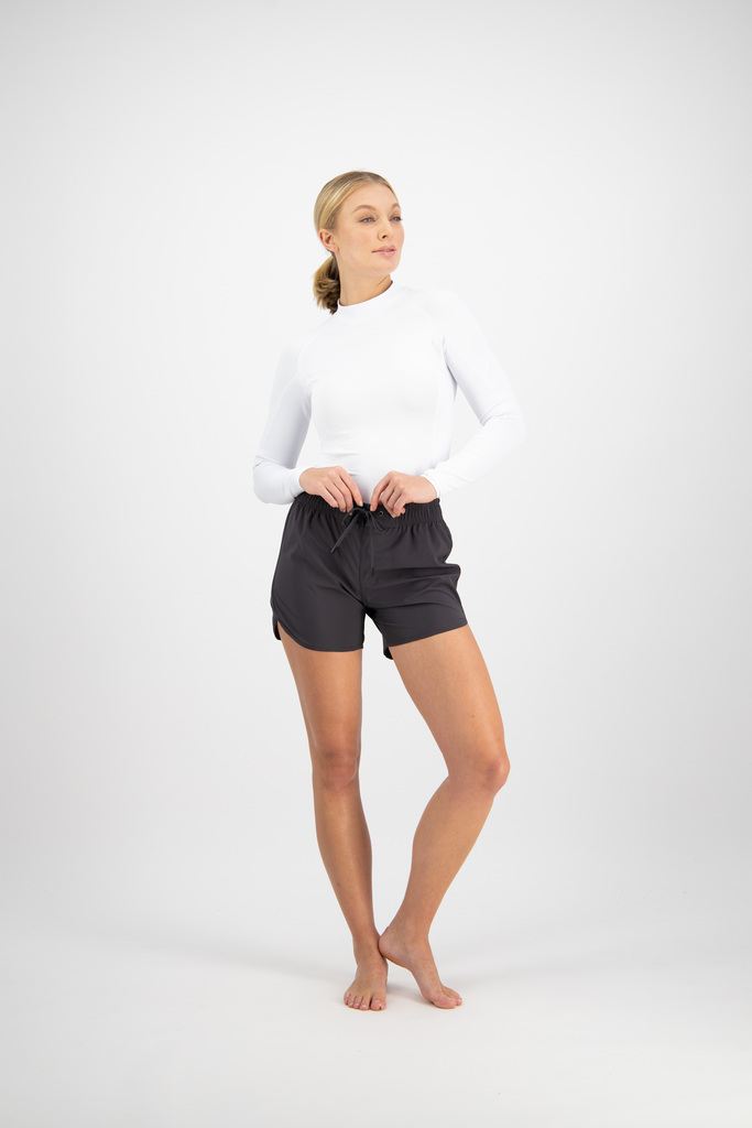 Womens Raglan Tie Waist Boardshort Charcoal-Fullbody-RAW-2_JPEG