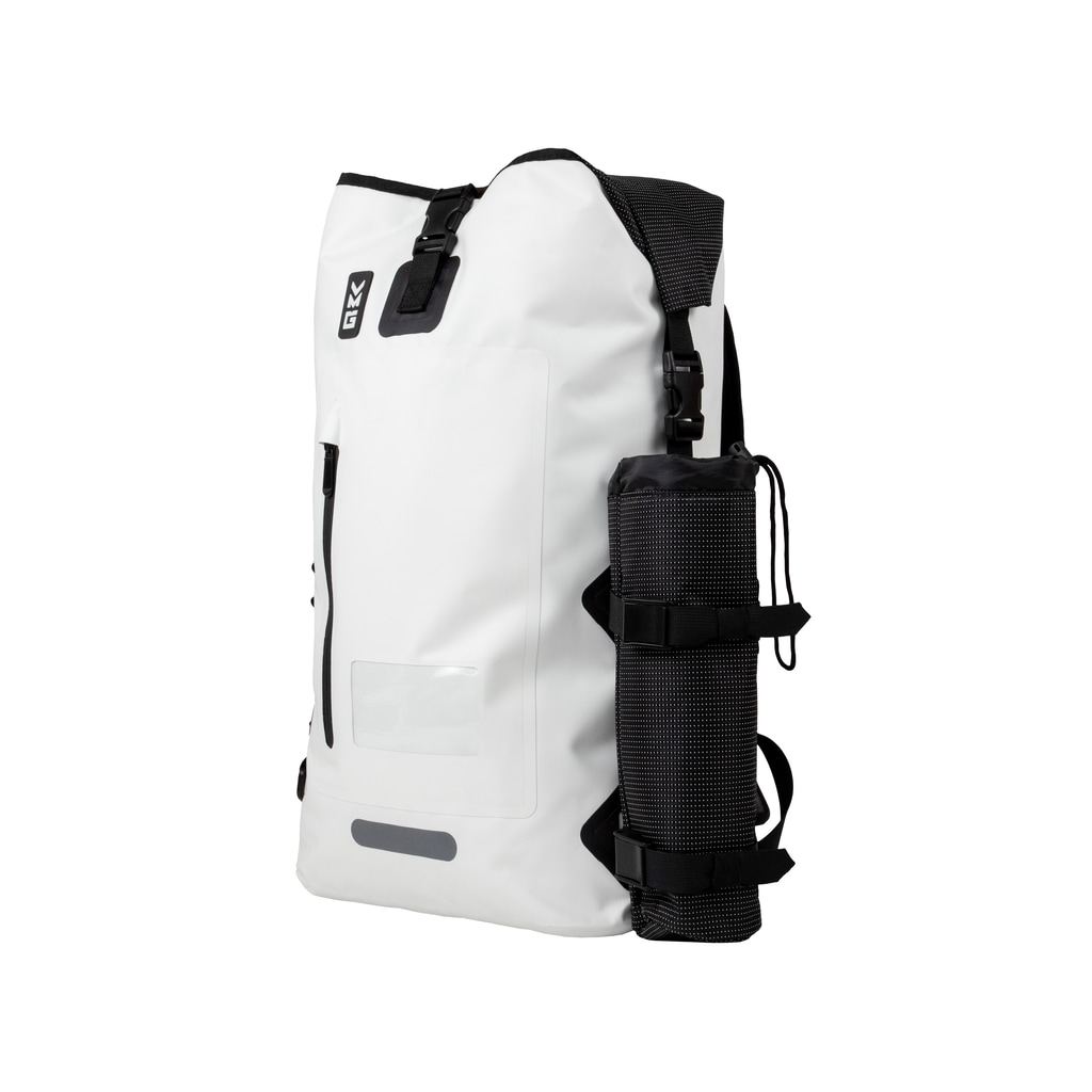 VMG_Chatham_Waterproof_Backpack_White_Black_Angle
