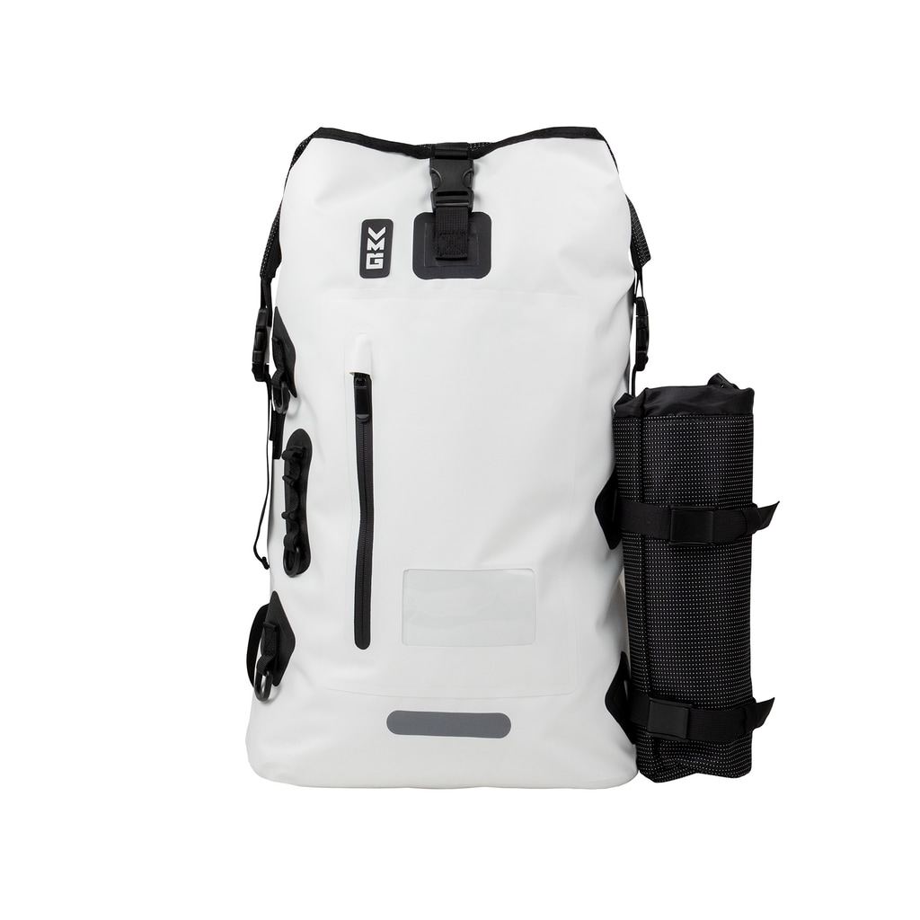 VMG_Chatham_Waterproof_Backpack_White_Black_Front